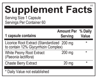 Nutura Chasteberry supplement facts label

